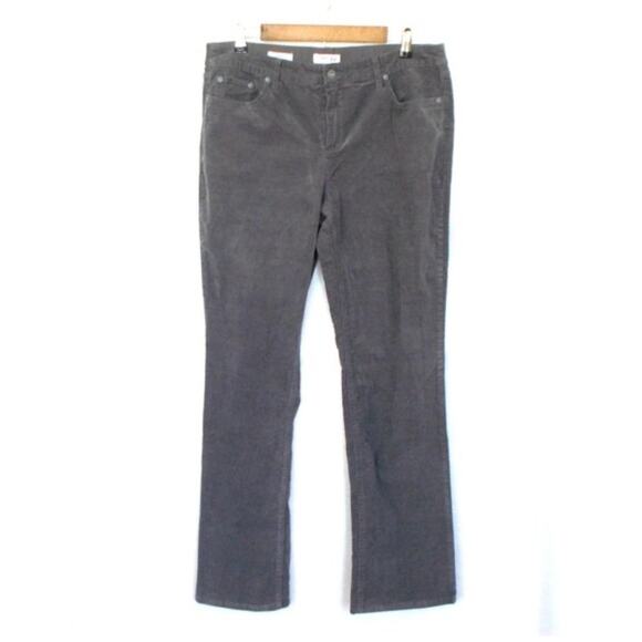 St. John's Bay Gray Straight Leg Corduroy Pants Sz 14 - Picture 3 of 8